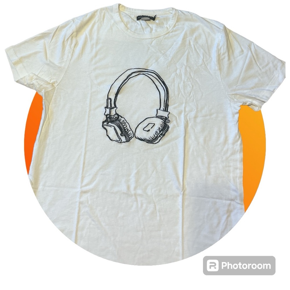 EUC Men’s French Connection Headphone Graphic T-Shirt Size Large